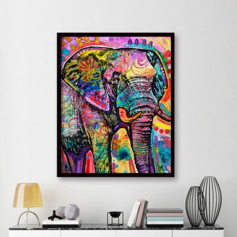 Animal Lovely Graffiti Elephant Colorful