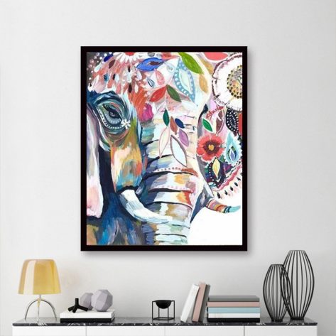 Animal Beautiful Elephant Colorful Painting