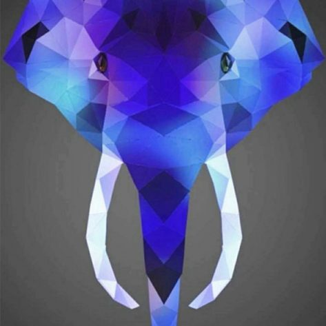 Animal Blue Lovely Elephant Artistic