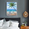 Scene Blue Sky Beach Coconut Tree