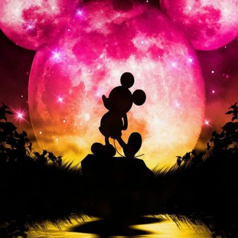 Mickey Mouse In The Moonlight Shadow