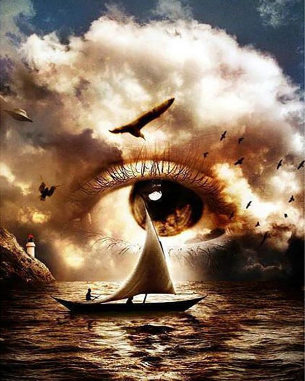 Variety Sailing Ship On The Sea Clouds Become Eyes