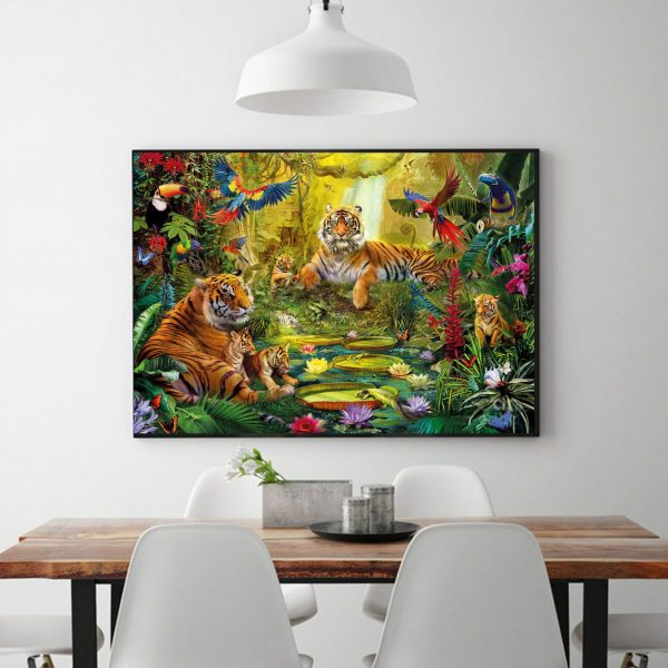 Flower And Bird Language Forest Warm Tiger Family