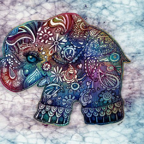 Elephants With Various Beautiful Elements