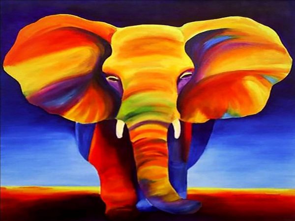 Colorful Vivid Elephant Artwork
