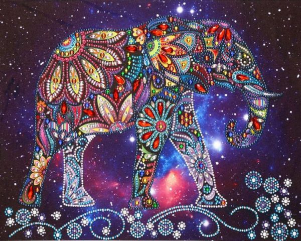 Elephant Walking In The Starry Sky