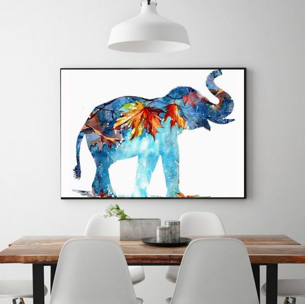 Elephant Composed Of Autumn And Winter Elements