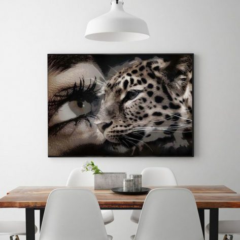 Creative Human Eyes And Leopard